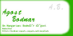 agost bodnar business card